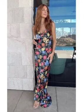 Show Me Your Mumu Hailey Slip Dress Charm Peony Print - Size Medium